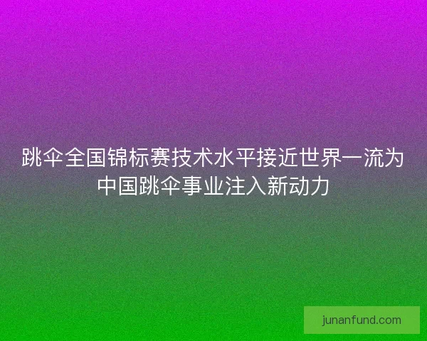 跳伞全国锦标赛技术水平接近世界一流为中国跳伞事业注入新动力